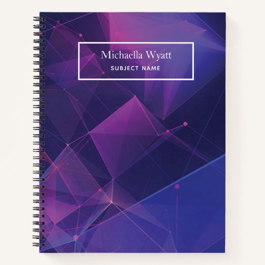 Aangepast Paars geometrisch eenvoudig grafiekpapie Notitieboek (Voorkant)