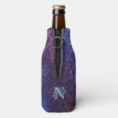 Aangepast Paars glitter Flesjeskoeler (Fles Achterkant)