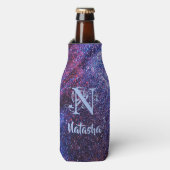 Aangepast Paars glitter Flesjeskoeler (Fles Voorkant)