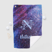 Aangepast Paars glitter Golfhanddoek (Insitu)