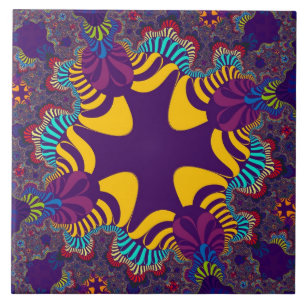 Aangepast Paars Gold Cross - Large Tile Tegeltje