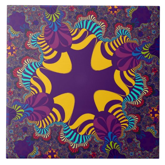 Aangepast Paars Gold Cross - Large Tile Tegeltje (Voorkant)