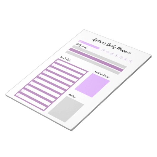 Aangepast Paars grijs dagblad Notitieblok (Schuin)