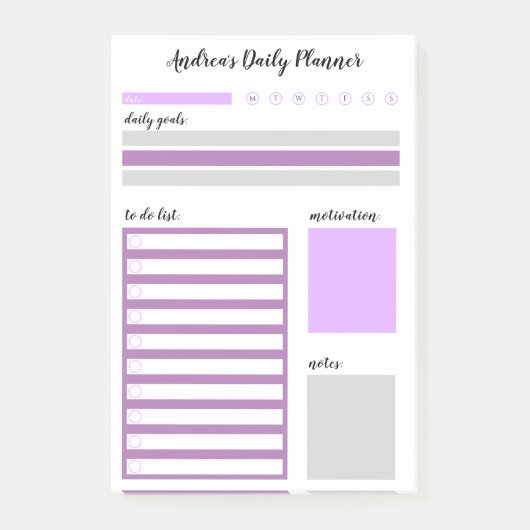 Aangepast Paars grijs dagblad Post-it® Notes (Voorkant)