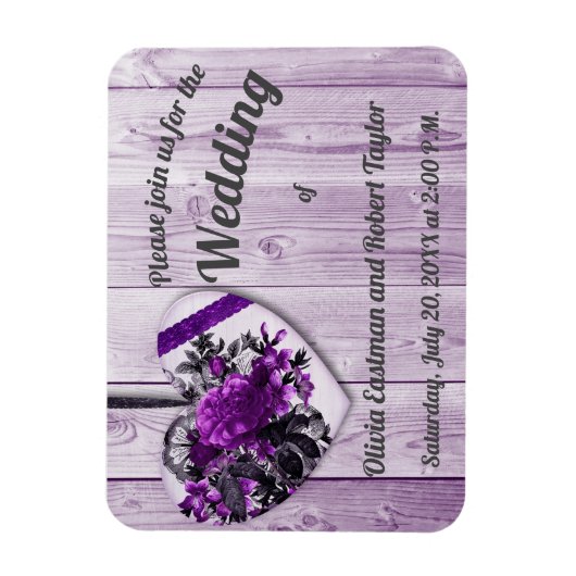 Aangepast paars hart voor pony magneet (Verticaal)