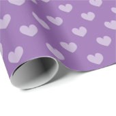 Aangepast paars hartpatroon kerstfeestdag cadeaupapier (Rol Hoek)