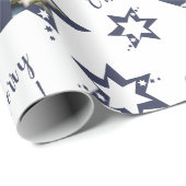 Aangepast Paars kerstfeest op foto Stary Merry Cadeaupapier (Rol Hoek)