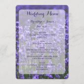Aangepast paars lavendel trouwmenu menu (Voorkant)