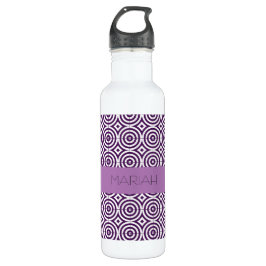 Aangepast Paars lavender Geometrisch Patroon Waterfles