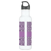 Aangepast Paars lavender Geometrisch Patroon Waterfles (Achterkant)