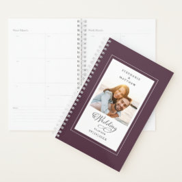 Aangepast Paars legant script voor bruiloft foto's Planner