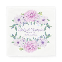 Aangepast Paars Lila lavender Floral White Wedding
