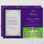 Aangepast Paars, Limoen, grijs bruiloft Programma  (Voorkant / Achterkant)