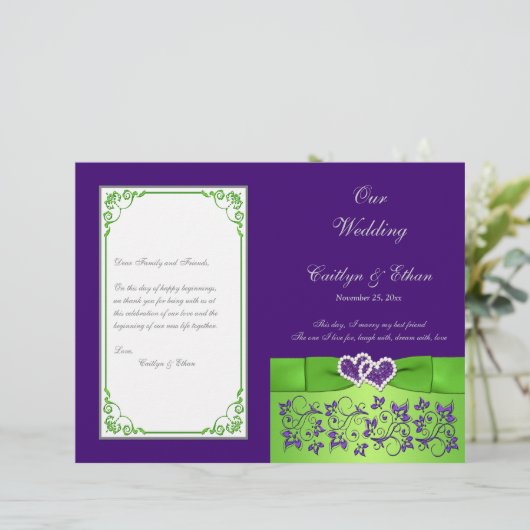 Aangepast Paars, Limoen, grijs weddenschapsprogram (Staand voorkant)