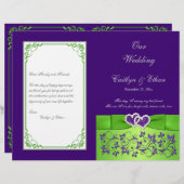 Aangepast Paars, Limoen, grijs weddenschapsprogram (Voorkant / Achterkant)