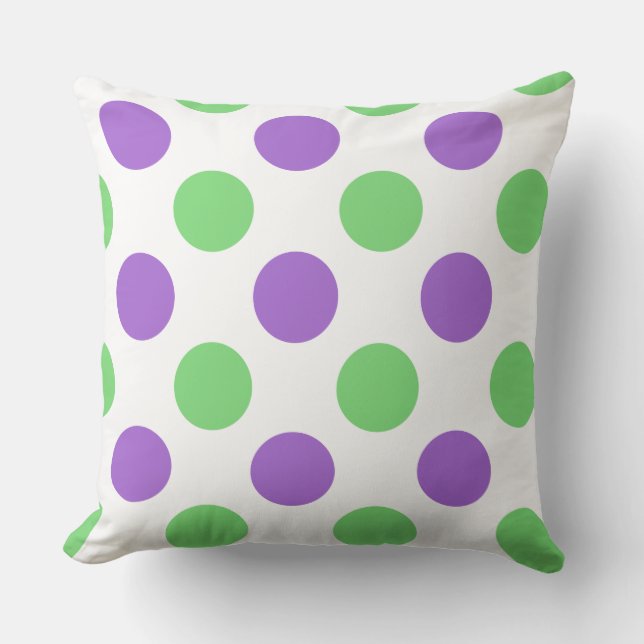 Aangepast Paars Mint Extra Grote Polka Dot Pillow Kussen (Voorkant)