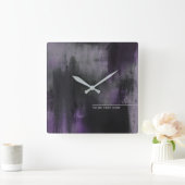 Aangepast Paars modern Abstract artistiek Vierkante Klok (Huis)