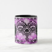 Aangepast Paars monogram - loopvlakpatroon Mok (Midden)