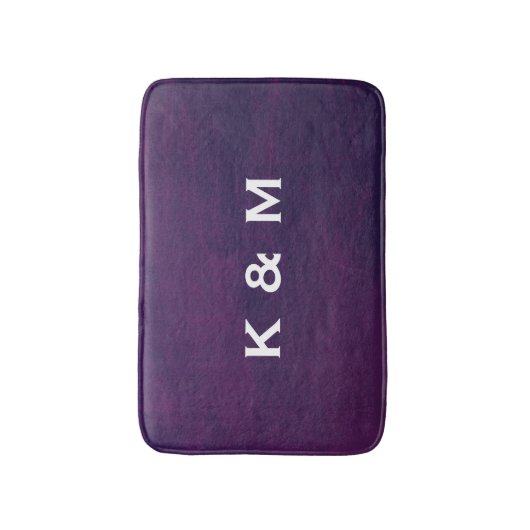 Aangepast Paars monogrammen Badmat (Voorkant Verticaal)