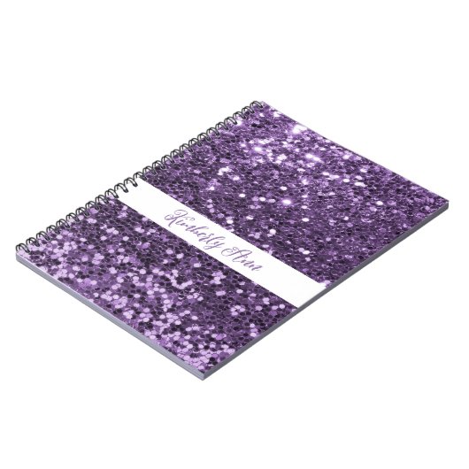 Aangepast Paars Notitieboek Glitter (Linkerzijde)