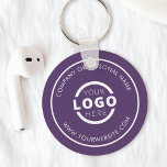 Aangepast Paars promotioneel Logo Sleutelhanger<br><div class="desc">Pas dit onderzetter eenvoudig aan met uw eigen logo of aangepast afbeelding. U kunt de achtergrondkleur wijzigen om deze aan te passen aan uw logo- of bedrijfskleuren. Aangepaste sleutelhangers met uw zakelijke logo zijn handig en licht voor klanten en werknemers, terwijl u ook uw bedrijf op de markt brengt. Geen...</div>