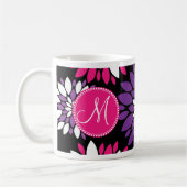Aangepast Paars-roze zwart monogram Koffiemok (Links)