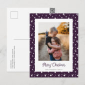 Aangepast Paars sterren Foto Merry Kerstmis Briefk Feestdagenkaart (Voorkant / Achterkant)