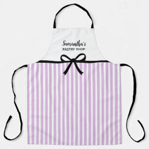 Aangepast Paars Stripes Bakery Kitchen Salon Schort