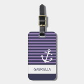 Aangepast Paars trapsgewijs lavender Bagagelabel (Voorkant verticaal)