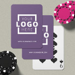 Aangepast Paars voor speciale acties voor zakelijk Pokerkaarten<br><div class="desc">Ga verder dan de gebruikelijke promotiepen of notebooks en geef een aanpasbaar kaartpakket met uw logo en website-URL. Breng merkaanpassing aan het volgende niveau door een achtergrondkleur te selecteren die overeenkomt met uw merkkleur.</div>
