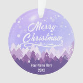 Aangepast Paars vreedzaam sneeuwbos met kerst Ornament (voorkant)