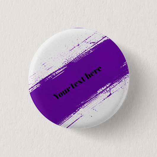 Aangepast paars wit typografie ontwerp ronde button 3,2 cm (Voorkant)