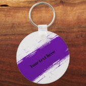 Aangepast paars wit typografie ontwerp sleutelhanger (Voorkant)