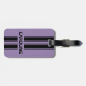 Aangepast Paars zwart, automatische racesport stri Bagagelabel (Achterkant horizontaal)