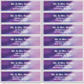 Aangepast Paarse Blue Bar Mitzvah Guest Address Sticker (Voorkant)