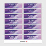 Aangepast Paarse Blue Bar Mitzvah Guest Address Sticker<br><div class="desc">Prachtige joodse bar mitswa aangepaste adresetiketten. Het moderne maar elegante ontwerp van de waterverf in marineblauw, paarse kleuren. White Star of David in het midden van de moderne scriptletters. "Hij is geroepen tot de Torah als een Bar Mitswa." Prefect voor 13 jarige zoon, jongen. Eenvoudig te bewerken - voeg gewoon...</div>