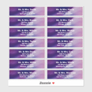 Aangepast Paarse Blue Bar Mitzvah Guest Address Sticker