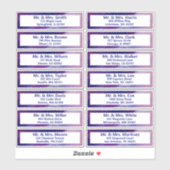 Aangepast Paarse Blue Bar Mitzvah Guest Address Sticker (Vel)