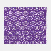 Aangepast Paarse en witte Football Pattern Fleece Deken (Voorkant (Horizontaal))