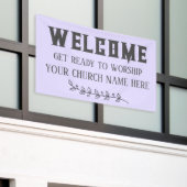 Aangepast Paarse kleerkerk Spandoek (Buitenkant Gebouw)