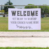Aangepast Paarse kleerkerk Spandoek (Insitu)