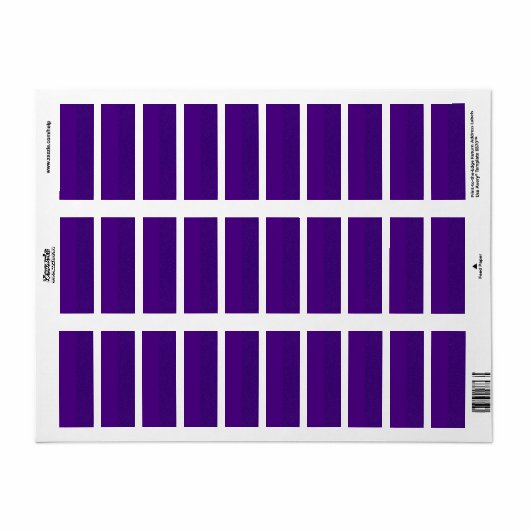 Aangepast Paarse retourlabel – gesplitste structuu Etiket (Full Sheet)