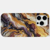 Aangepast Paarse Zwart Grijs Goud Marmeren Kunstpa Case-Mate iPhone Case (Achterkant (horizontaal))