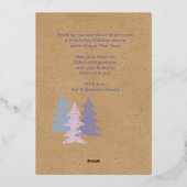 Aangepast paasblauw Blush roze Violet Trees Gold Folie Feestdagenkaart (Achterkant)