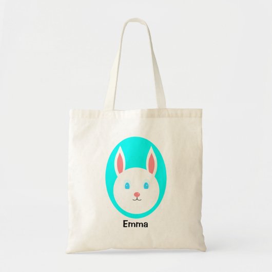 Aangepast paasBunny-Tas met blauw Tote Bag (Voorkant)