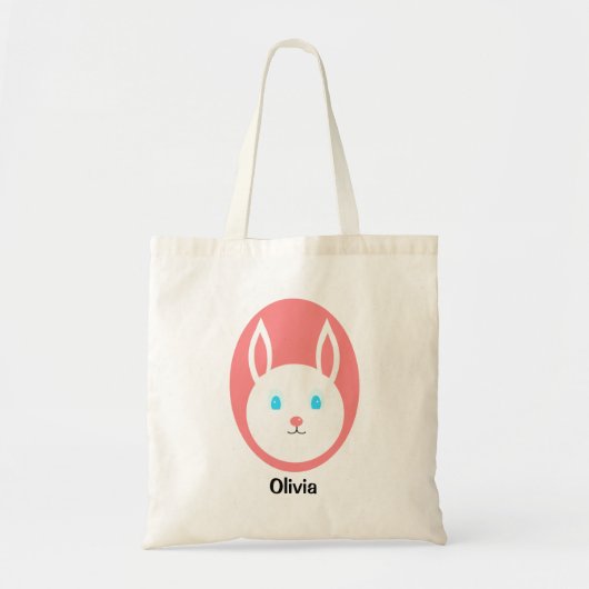 Aangepast paasBunny-Tas met roze Tote Bag (Voorkant)