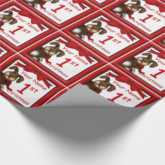 Aangepast paaspapier voor eerste kerstvakantie cadeaupapier (Hoek)