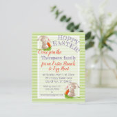 Aangepast paaspatroon met hap en pasta feestdagenkaart (Staand voorkant)