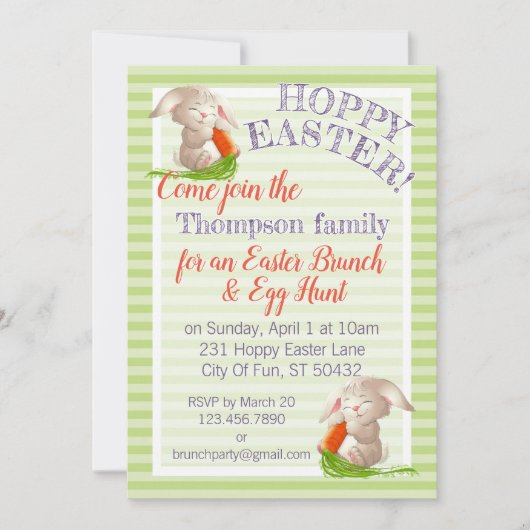 Aangepast paaspatroon met hap en pasta kaart (Voorkant)