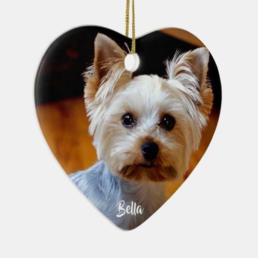 Aangepast pagina-fotonaam handgeschreven script keramisch ornament (Rechts)